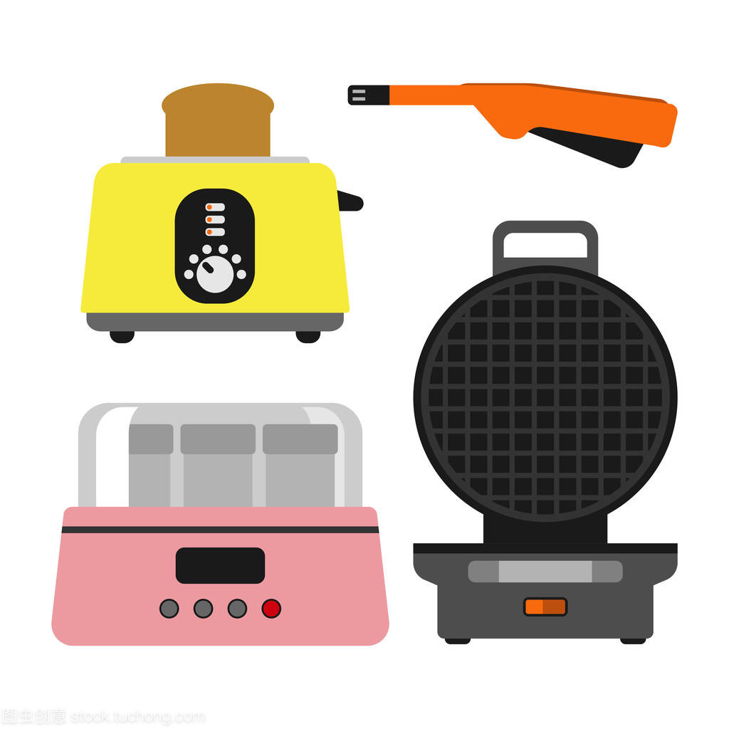 老老式的烤箱矢量插圖廚具家電熱符號電動工具和國內酸奶電烹調爐灶家庭技術